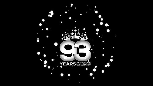 93  Years Anniversary Celebration wedding or Company Party invitation Fireworks Mixer Silver Color Logo Videos