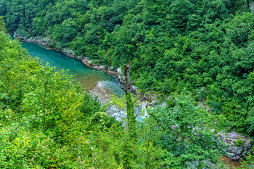 Fototapeta na wymiar Beautiful Canyon of Moraca river, Montenegro or Crna Gora, Balkan, Europe