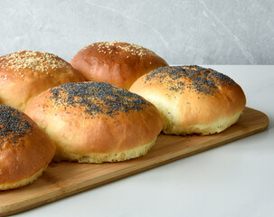 buns with sesame and poppy seeds