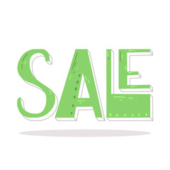 Lettering sale in beautiful green letters. Banner for the web.