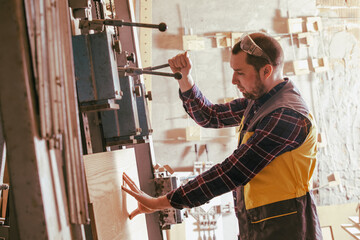 Process of making furniture with help of manual press