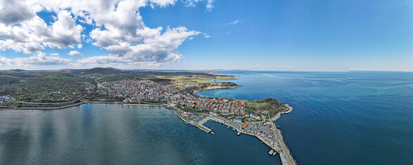 Aerial panorama of Town of Tsarevo, Bulgaria
