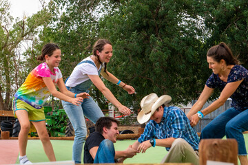 Fototapeta premium group of friends having fun