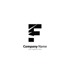 letter f logo concept with white bakground, minimalist concept
