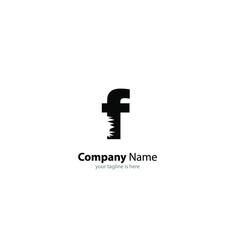 letter f logo concept with white bakground, minimalist concept