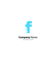 letter f logo concept with white bakground, minimalist concept