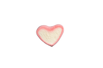 Obraz na płótnie Canvas heart shape marshmallow on isolated on a white background