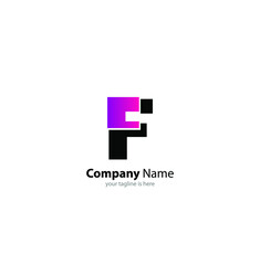 letter f logo concept with white bakground, minimalist concept