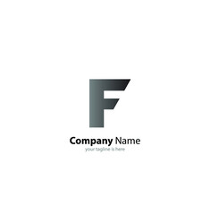 letter f logo concept with white bakground, minimalist concept