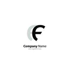 letter f logo concept with white bakground, minimalist concept