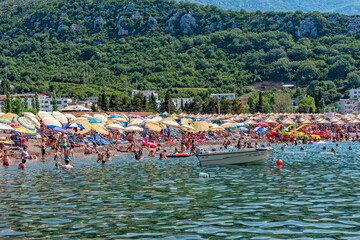 Canj, Montenegro - July 09, 2021: Canj beach on the Adriatic Sea in Montenegro