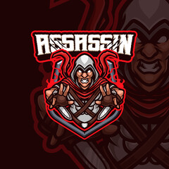 Assassin mascot esports gaming logo design