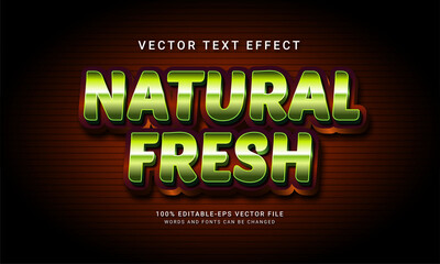 Natural fresh 3d editable text style effect