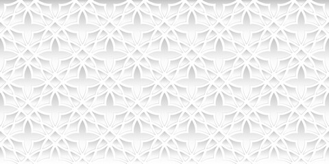 Abstract geometric seamless pattern design modern. Elegant of floral white and gray background