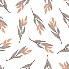Fototapeta na wymiar seamless pattern of dry leaf for textile and background design