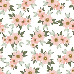 Gordijnen seamless pattern of peach flower bouquet for textile design © else_lalala