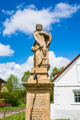 Obraz premium Borovnicka, Czech republic - May 16, 2021. Statue of John the Baptist