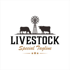 Livestock logo design, vector illustration	