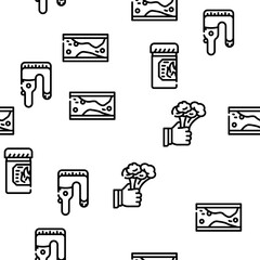 Cholesterol Overweight Vector Seamless Pattern Thin Line Illustration