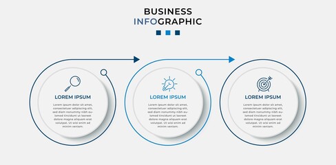 Vector Infographic design illustration business template with icons and 3 options or steps. Can be used for process diagram, presentations, workflow layout, banner, flow chart, info graph