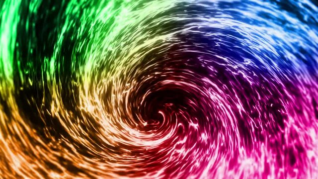 渦を巻く幻想的な　虹色の　オーラ　炎　サイクロン
