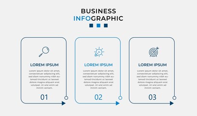 Vector Infographic design illustration business template with icons and 3 options or steps. Can be used for process diagram, presentations, workflow layout, banner, flow chart, info graph