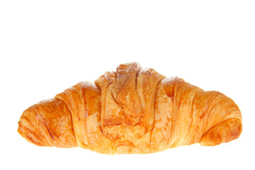 Crisp fresh croissants in the background