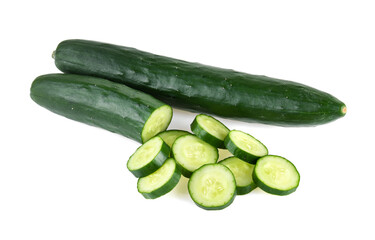 Japanese cucumber isolated on white background