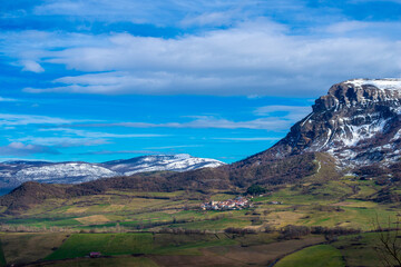Unanua village in the Ergoyena valley seen from Lizarraga