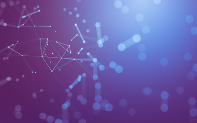 Abstract background. Molecules technology with polygonal shapes, connecting dots and lines. Connection structure. Big data visualization.