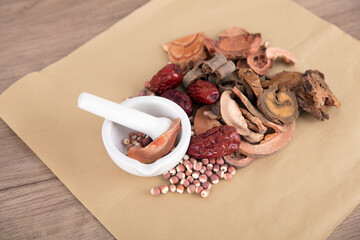 Prepared Chinese medicine and a medicine mortar