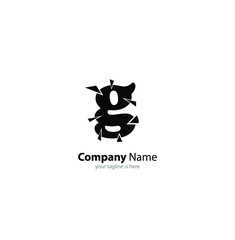 The simple elegant logo of letter G for company with white background, minimalist style