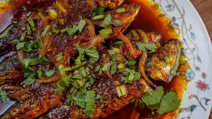 Fried Mackerel in sambal.