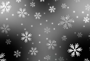 Light Gray vector texture with colored snowflakes, stars.