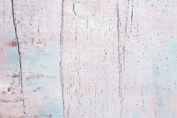 abstract grunge background: rough linen canvas thinly coated with light tinted primer, short focus,...