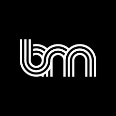 Letter BM logo creative modern monogram, many lines smooth geometric logo initials