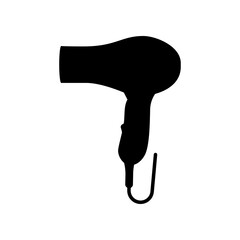 vector hair dryer silhouette isolated on white background