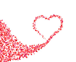 Heart shape with red hearts