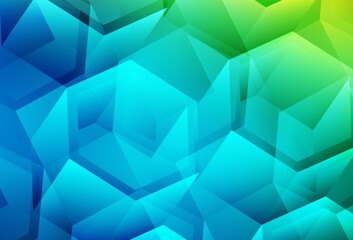 Obraz premium Light Blue, Green vector texture with colorful hexagons.