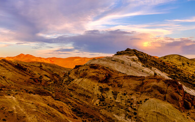 Sunset View of Mountain Range North of Yining City