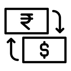 Indian Rupee Exchange to Dollar Icon