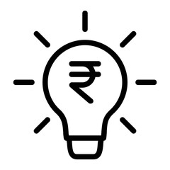 Indian Rupee Business Idea Icon