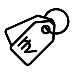Indian Rupee in Discount Tag Icon