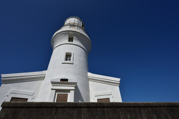 a lighthouse and blue sky in Yakushima, Kagoshima, Japan 