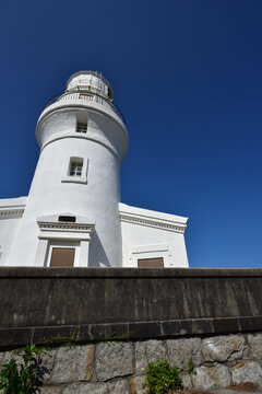a lighthouse and blue sky in Yakushima, Kagoshima, Japan 