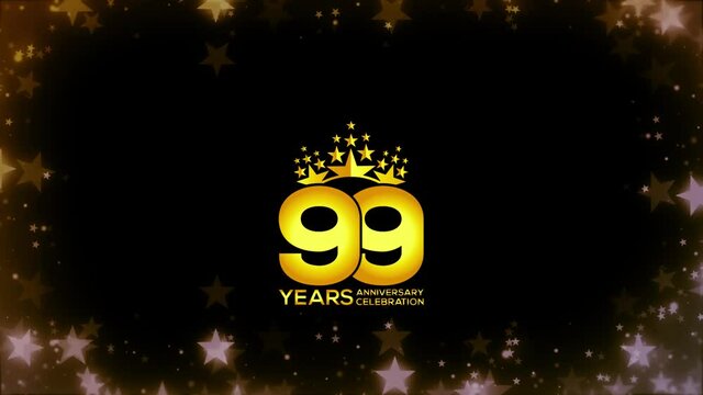 To celebrate anniversary greeting, invitation  Friendly party,   99 Years Anniversary Gold Color Logo Videos