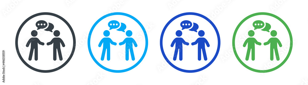 Poster two man making conversation icon vector illustration. communication concept
