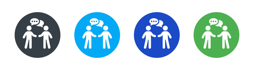 Discussion, conversation, communication icon. Containing people talking together icon vector illustration.
