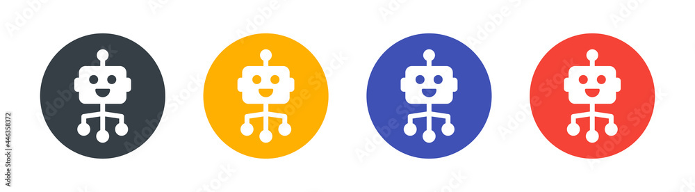 Aufkleber robotic icons set. technology concept