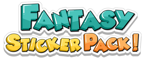 Font design with Fantasy Sticker Pack word
